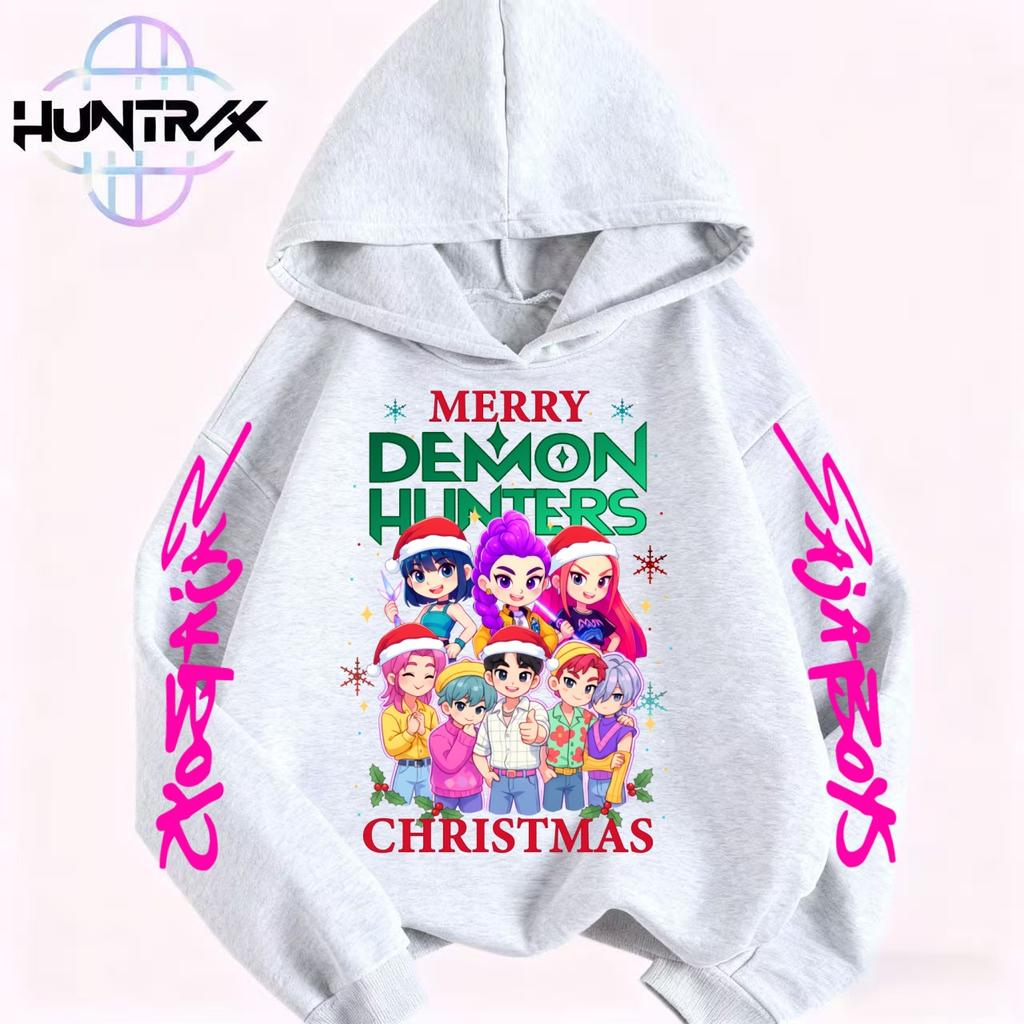 Christmas Children's Boys and Girls Anime Clothing Kpop Devil Hunter Hoodie Casual Fashion Autumn/Winter Warm Sweatshirt