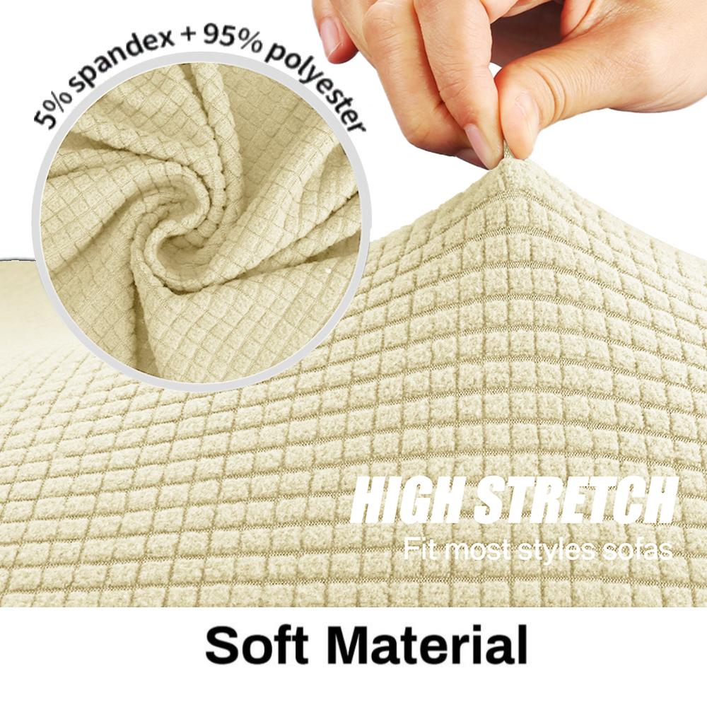Stretch Sofa Cover Furniture Protector Cushion Couch Covers with Elastic Bottom for Kids Pets Friendly Anti Slip Slipcovers