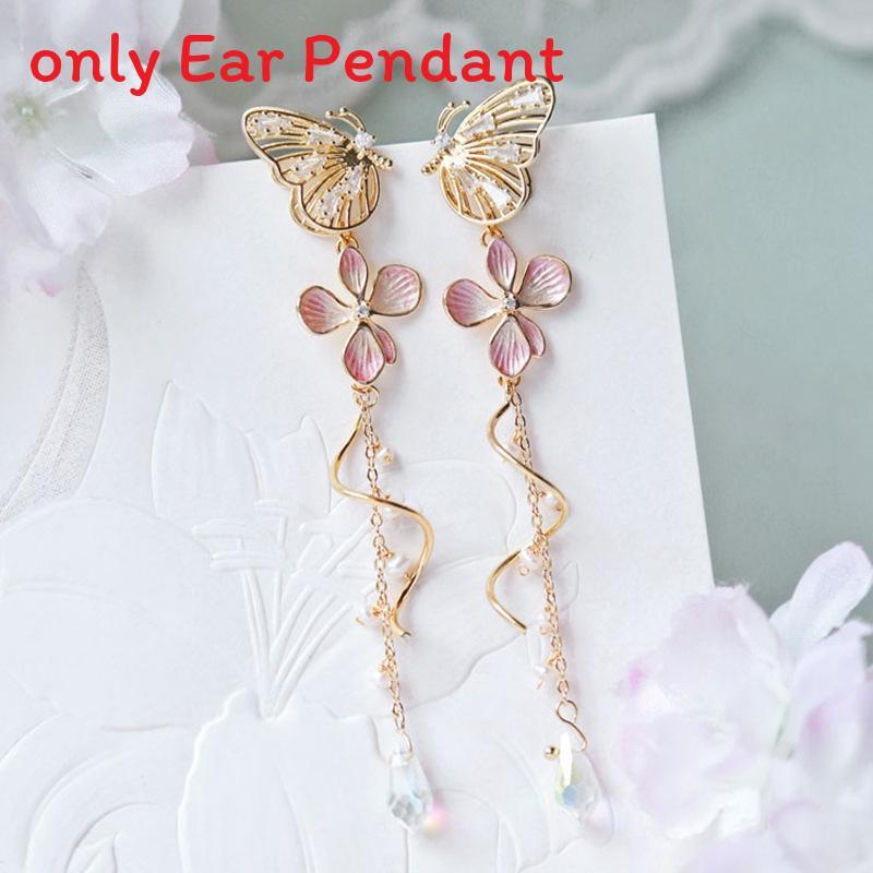 Cherry Blossom Elegant Sakura Asymmetric Earrings With Geometric Shape For Summer Fashion