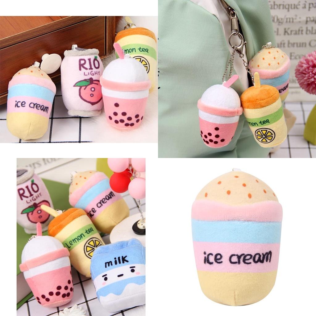Entzückende Frucht Bubble Tea Stoffplüsch Anhänger Puppe Weihnachtsgeschenk