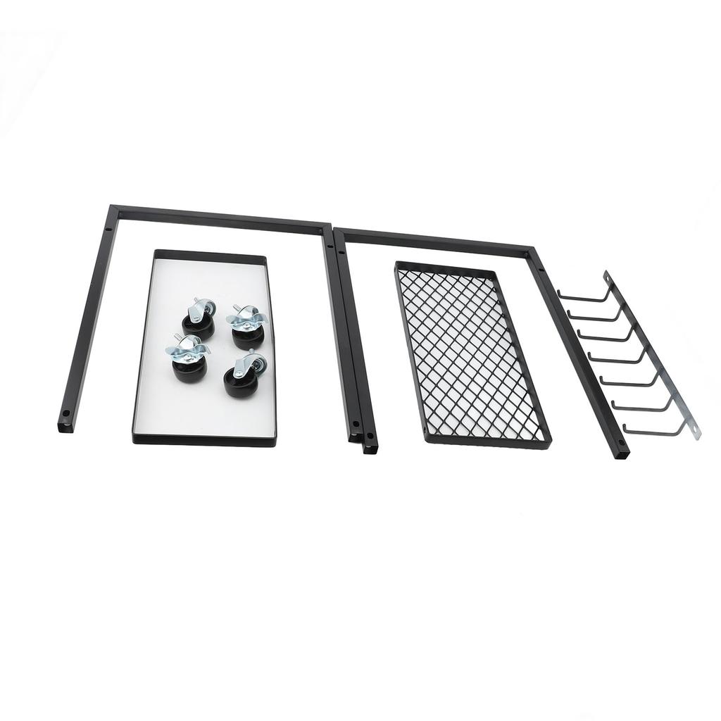 Home Gym Storage Rack with 360 degrees  Rolling Wheels 3 Tier Large Capacity Carbon Steel 150lb Load Bearing Home Gym
