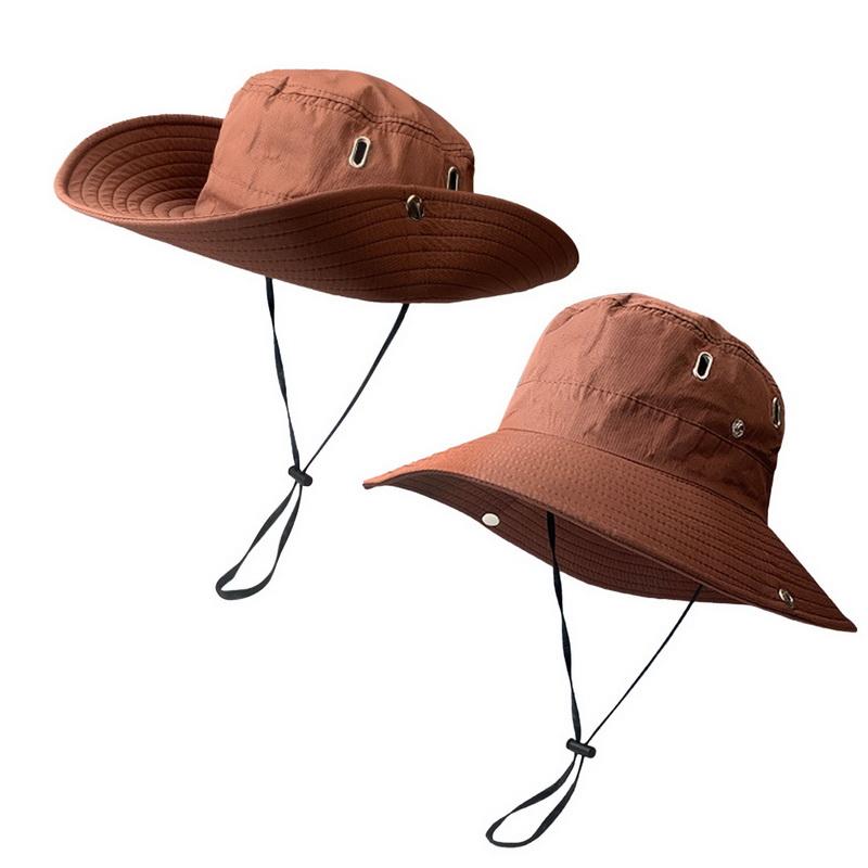 Solid Color Sun Hats for Men Outdoor Fishing Cap Wide Brim Anti-UV Beach Caps Women Bucket Hat Summer Hiking Camping Bone Drop