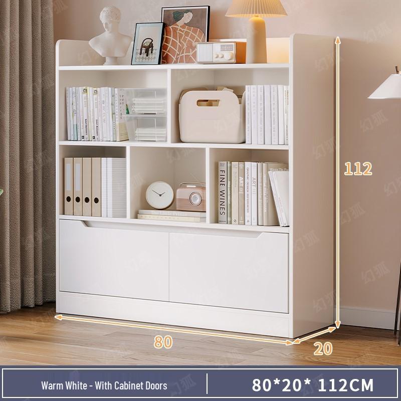 Freestanding Multi-Layer Bookshelf and Storage Cabinet for Bedroom