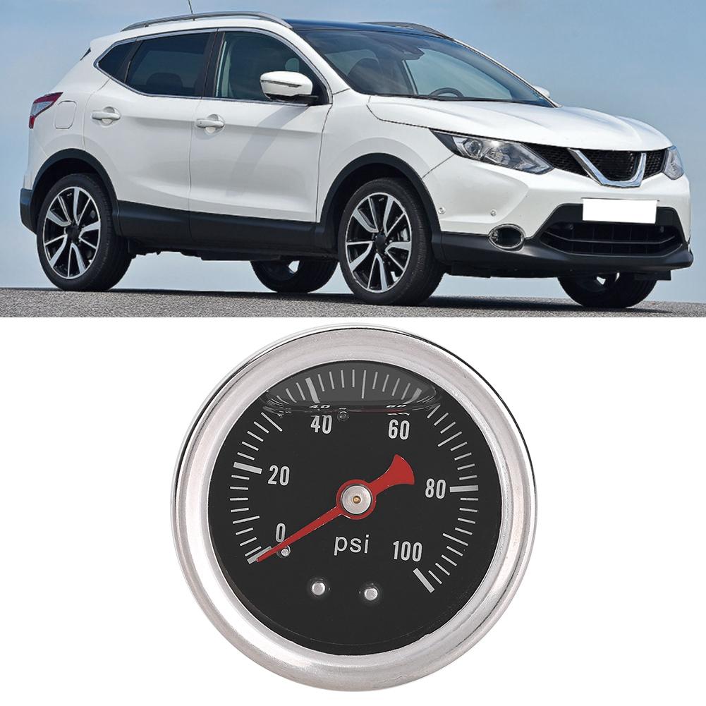 0 100 PSI Bar Universal Car Fuel Pressure Regulator Gauge Liquid Fill Fuel Oil Meter