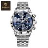 BINBOND Luxury Men's Watches Date Chronograph Stainless Steel Quartz Watch Waterproof Luminous Fashion Man Wristwatch