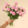 Bendable Stem Flowers Realistic Faux Decorative Flowers 3 Heads Per Stem Flowers Elegant Silk Fake Blooms For Dining Table