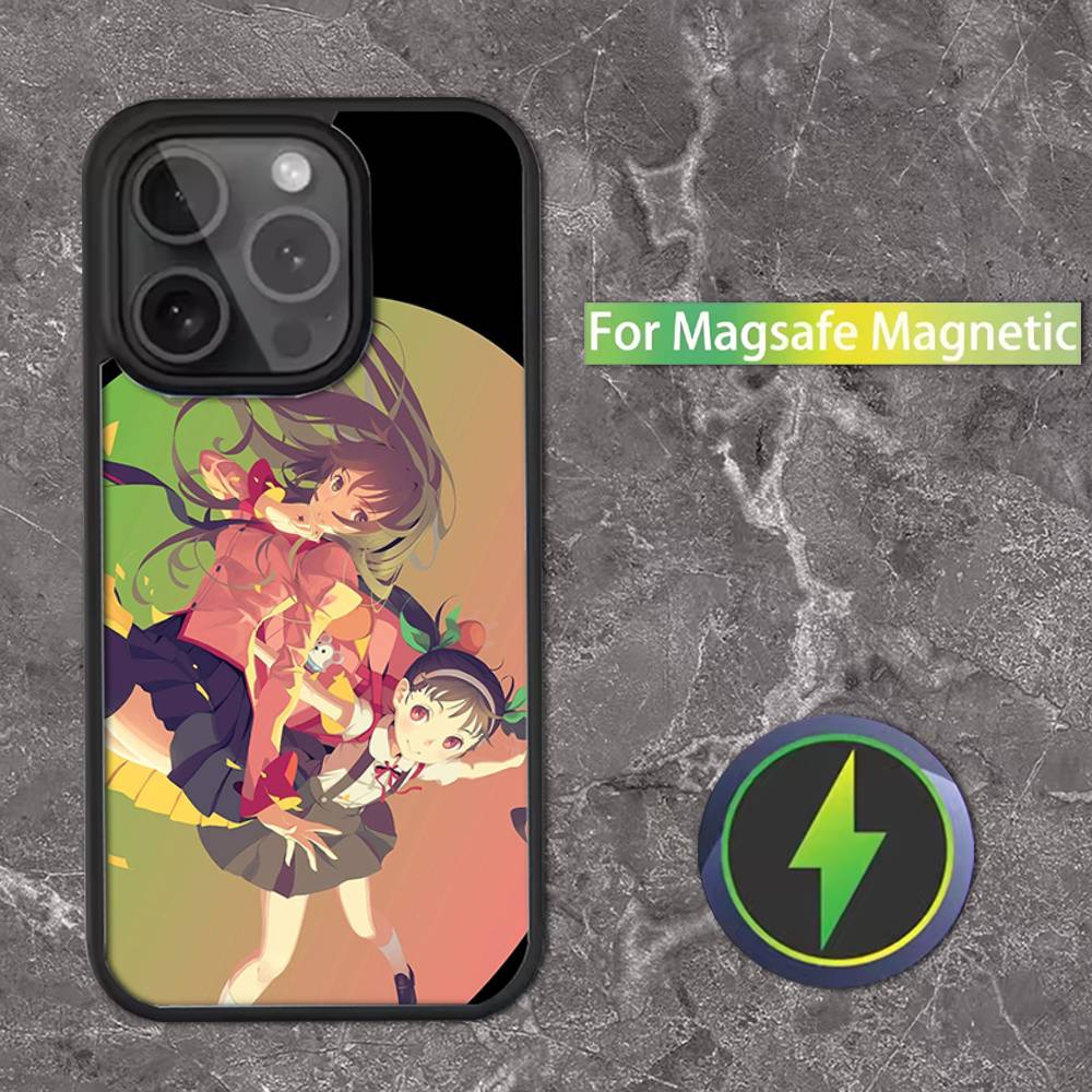 M-Monogatari Series Anime Phone Case For iPhone 16,15,14,13,12,11,Pro,Max,Plus,Mini,SE Magsafe Magnetic Wireless Charging