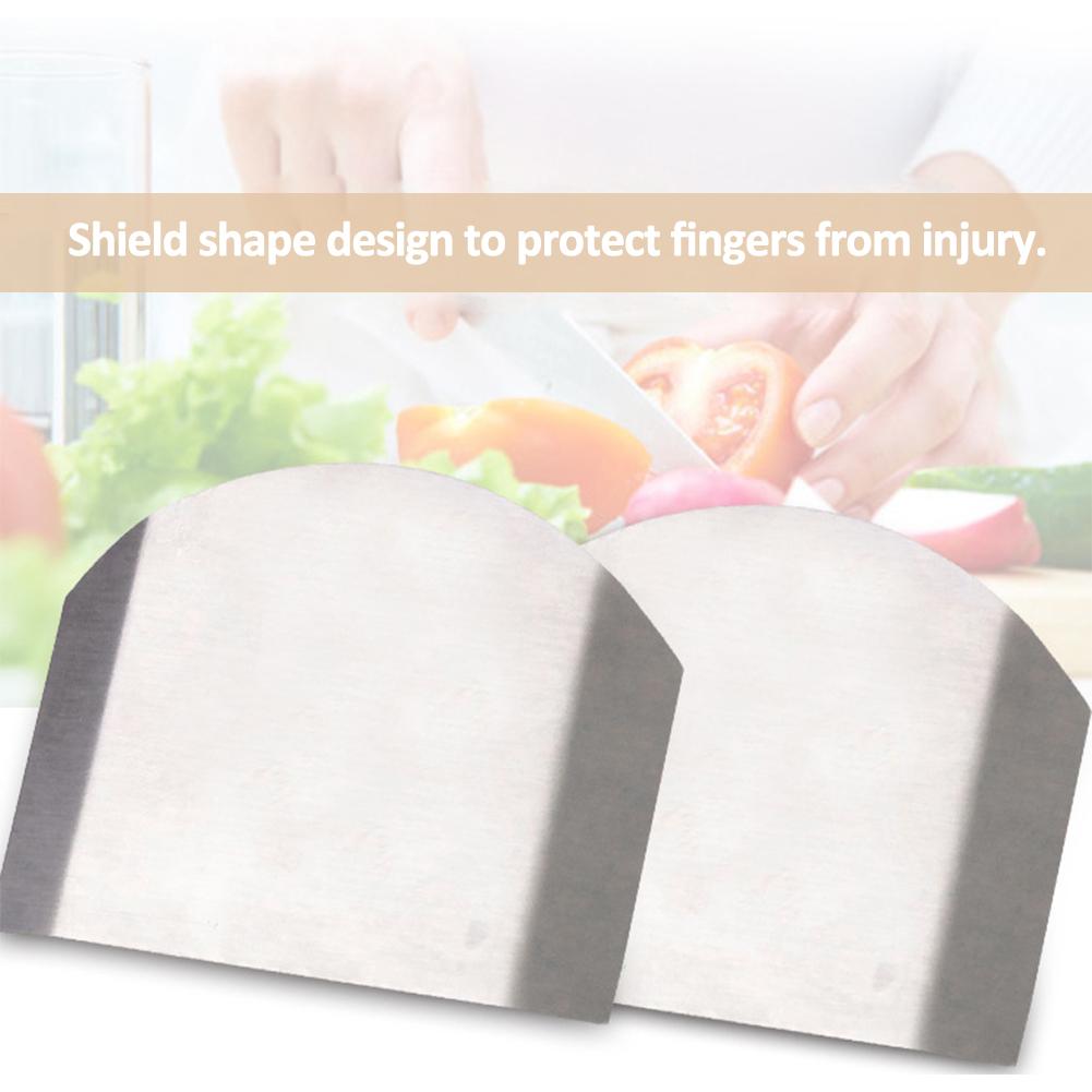 1PC/2PCS 8X5.7CM Stainless Steel Finger Protector with Double Ring Upgrade Hand Guard for Kitchen Chopping