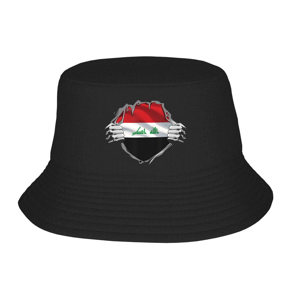 Picnic Headwear Iraq Flag Merch Bucket Hat Harajuku Girls  Sun Bob Hat