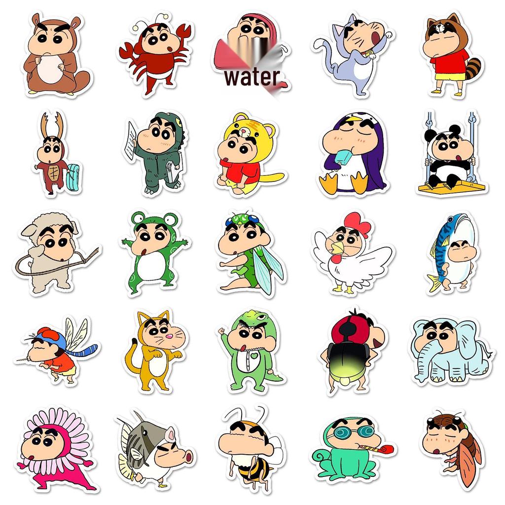 50 Crayon Shin-chan Dress-Up Stickers: Cute Japanese Anime Decorations for Water Cups, Phone Cases, and Tablets