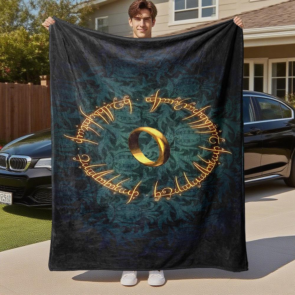 1pc One Ring to rule them all,  - Throw Blanket, Soft, Flannel Blankets, Living Room,  All Seasons Use-1021203