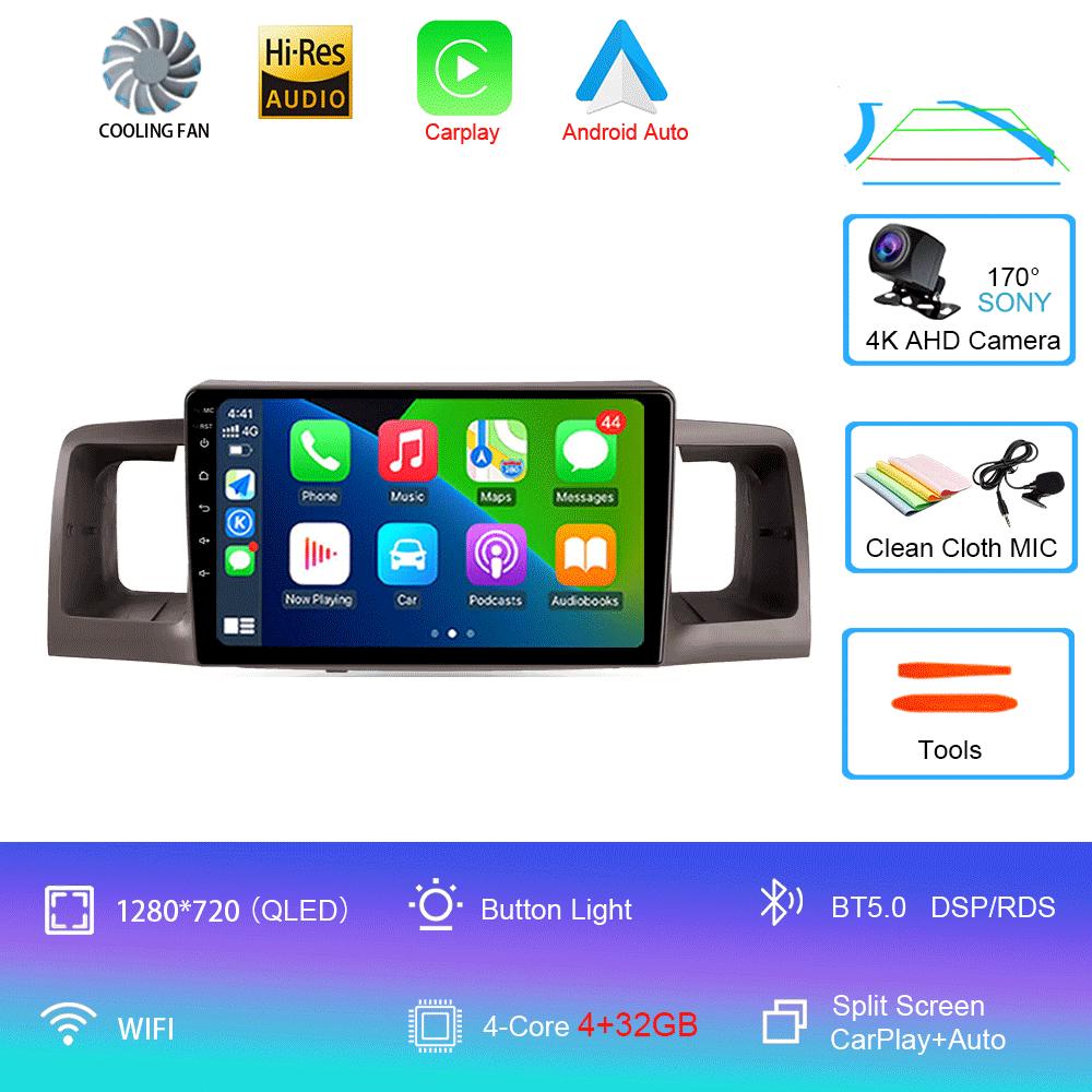 

Для Toyota Corolla E120 2000 - 2004 Автомобильное радио Android 14 Carplay Мультимедиа навигация видео DVD Автомагнитола Стерео 2din 4G+Wi-Fi