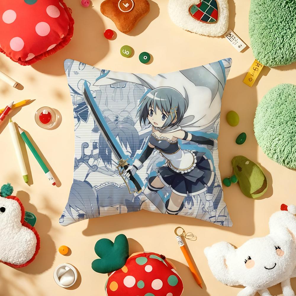 Cushion Cover Plush Fabric Soft DoubleSided Printed Sofa Warm Winter Home Gift Pillow Cover PPuella MMagi Madoka Magica