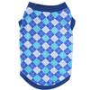 Pet Pig Spring Summer Sleeveless TShirt Pet Vest Sweatshirt Rhombus Pattern Clothes(Blue M)