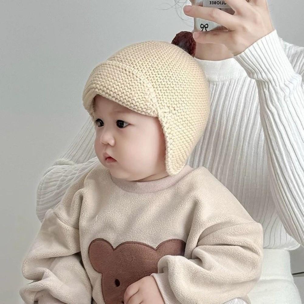 Cache-oreilles d'hiver pour bébé coupe-vent, bonnet chaud de protection des oreilles, nouveau bonnet tricoté pour bébé, garçons filles