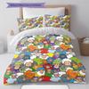 Cartoon Animal Art Pattern Bedding,Quilt Set Quilt Cover Pillowcase Home Birthday Gift (1 * duvet cover + 2 * pillowcase, without core)