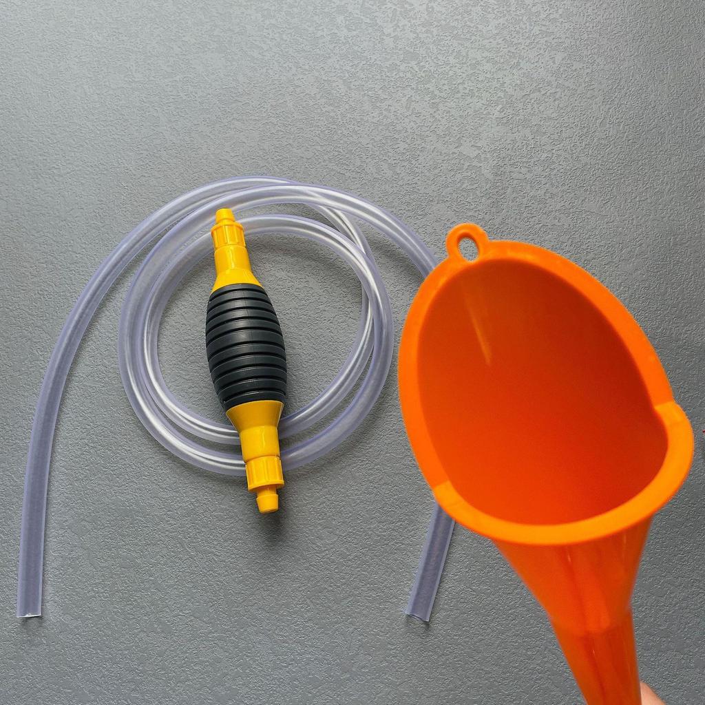 Bomba Manual de Extração de Óleo e Água com Tubo de Sucção e Funil para Emergências