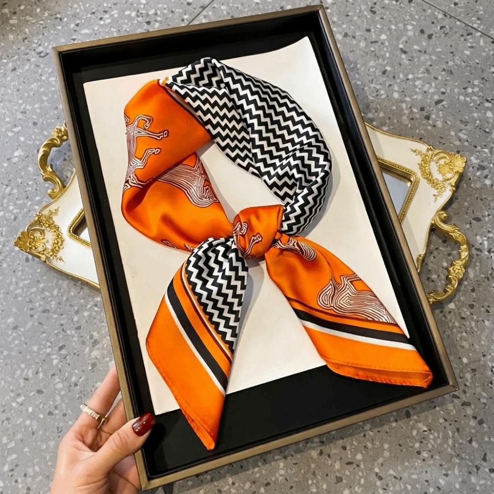 70×70cm Print Wrap Headkerchief Square Female Hijab Bandana Fashionable Women Silk Scarf