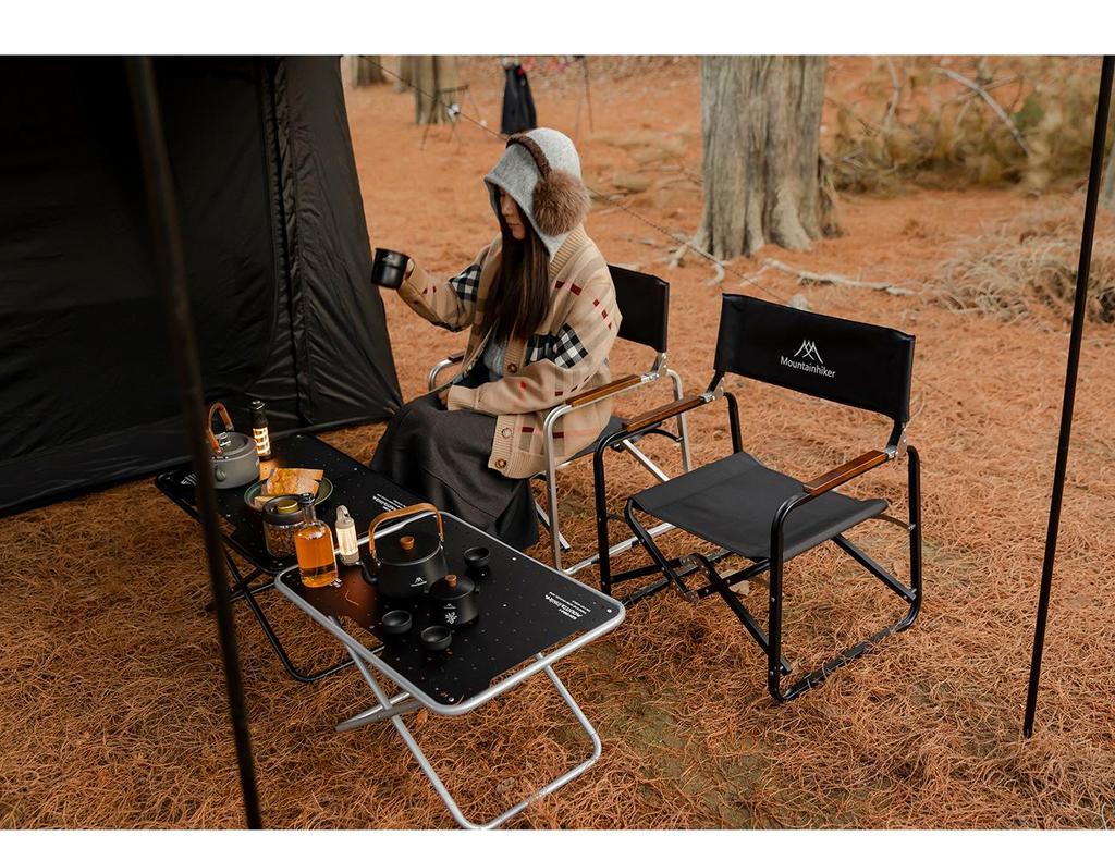 Mountain Guest Director Chair: Portable Audiovisual Car Show Folding Chair with Backrest for Outdoor Camping, RV, Leisure, and Fishing