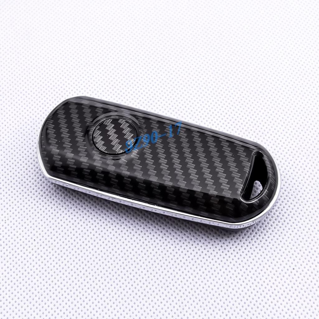 Carbon Fiber Car Key Case Cover Fob Chain Ring  For Mazda 2 3 6 Cx-3 Cx3 Cx-5 Cx5 Cx-9 Cx9 Mx-5 Mx5 Accessories