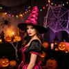 Halloween Costume Accessories Witch Hat, Reusable Oxford Cloth Pointed Wizard Festive Party Souvenir Hat for Costume, Carnival, Masquerade,