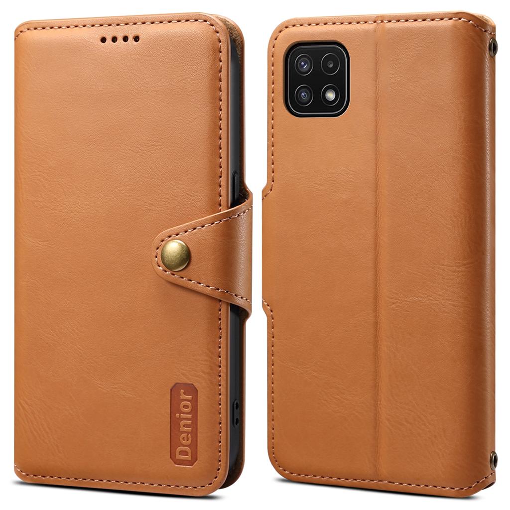 DENIOR For Samsung Galaxy A22 5G (EU Version) Wallet Case Stand Leather Phone Cover