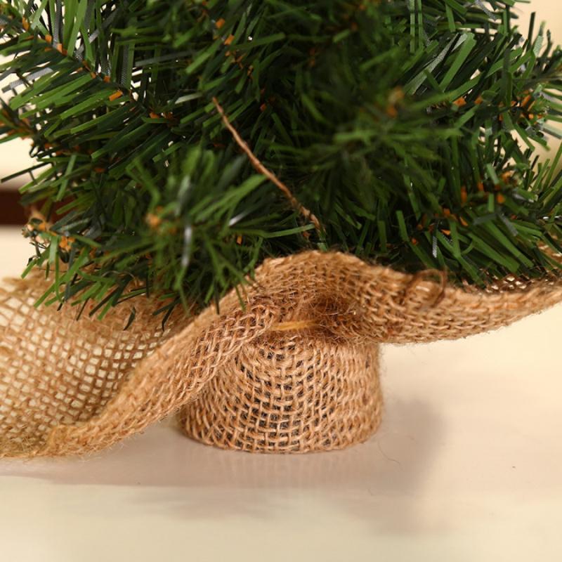 1pc15cm/5.91inMini Christmas Tree Ornament Burlap BaseDIYChristmas Tree Mall Window Party Tabletop Decoration Ornament Gift