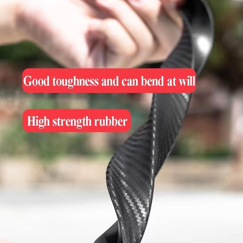 Carbon Fiber Texture Soft Rubber 3D Widened Wheel Arch Strips Anti Scratch Anti Collision Modified Car Body Protective Film Part