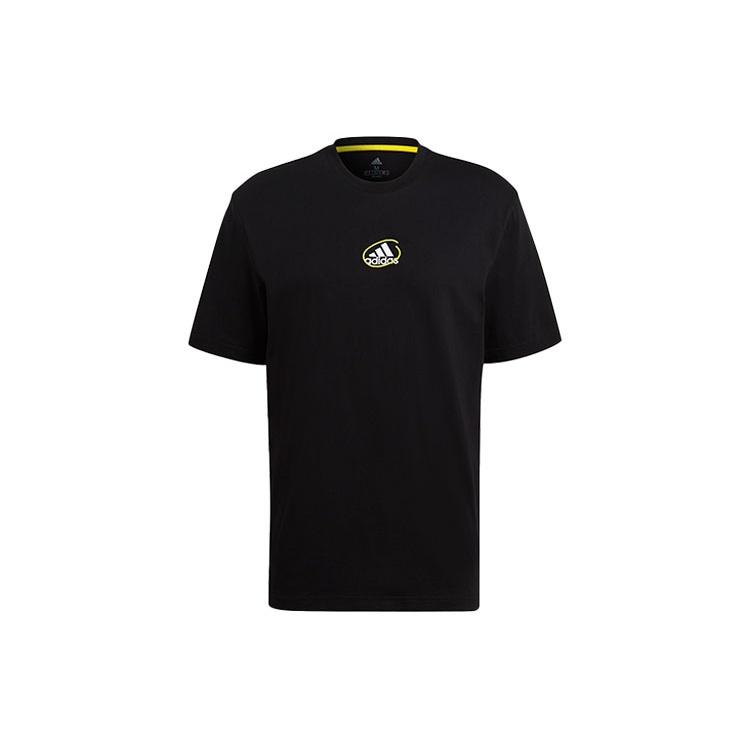 adidas Scribble Tee M Back Logo Sports Short Sleeve Black Men s GQ8308 S
