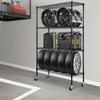 Storage Shelving Unit with Wheels, 4-Tier Adjustable, 700 lbs Capacity, Heavy Duty Garage Shelves Metal Organizer Wire Rack, Black, 47.2" L x 17.7" W