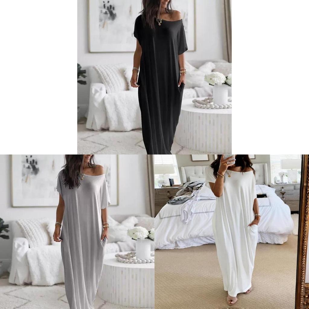 Robe Longue en Soie de Lait avec Motif Assemblé pour un Style Décontracté d'Été
