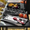 BBQ Rib Mesh Clip with Drip Pan BBQ Shelf Barbecue Accessories Grill Holder Chicken Wing Leg Rack