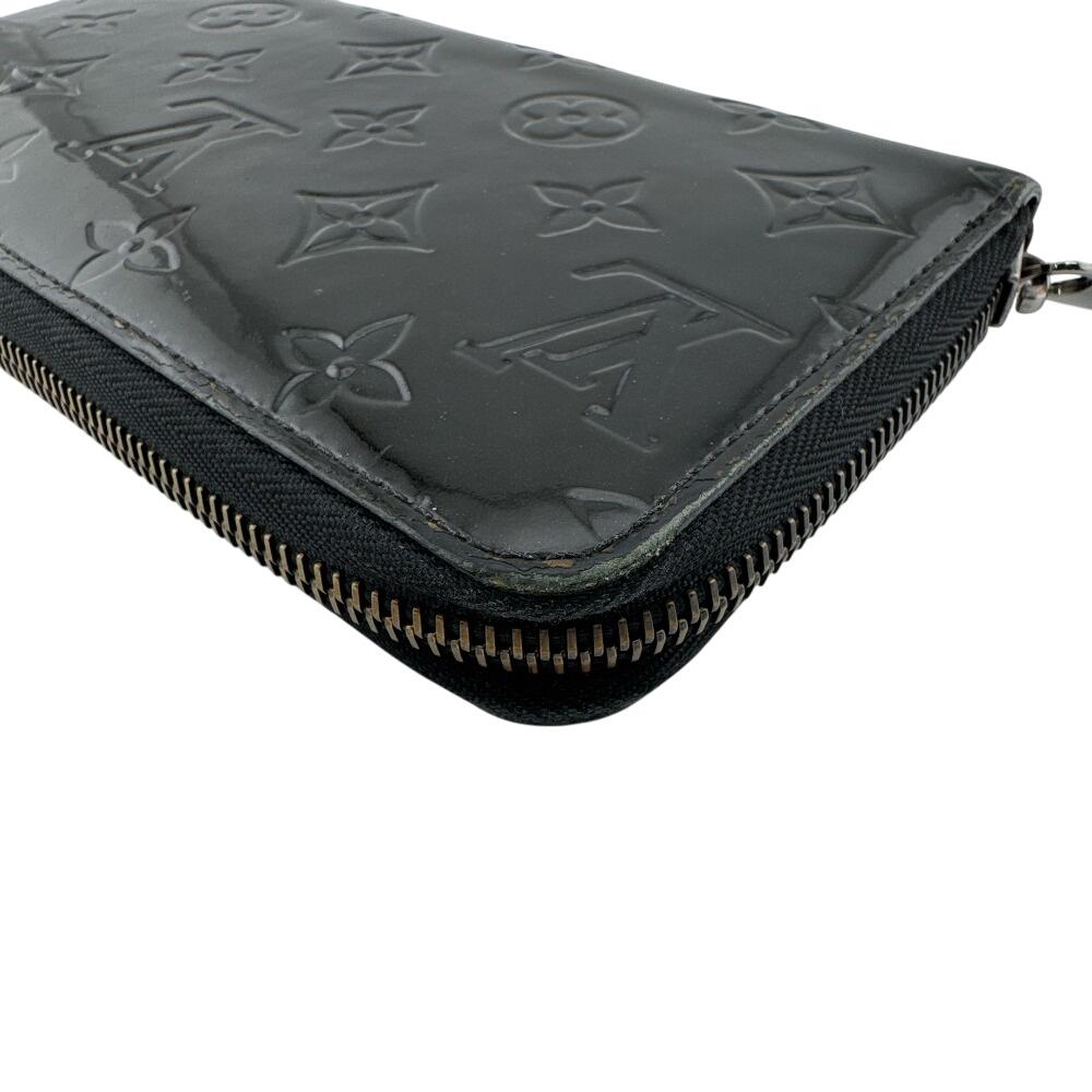 Louis Vuitton M90075 Round Zip Wallet Vernis PVC Purse Black PVC Used