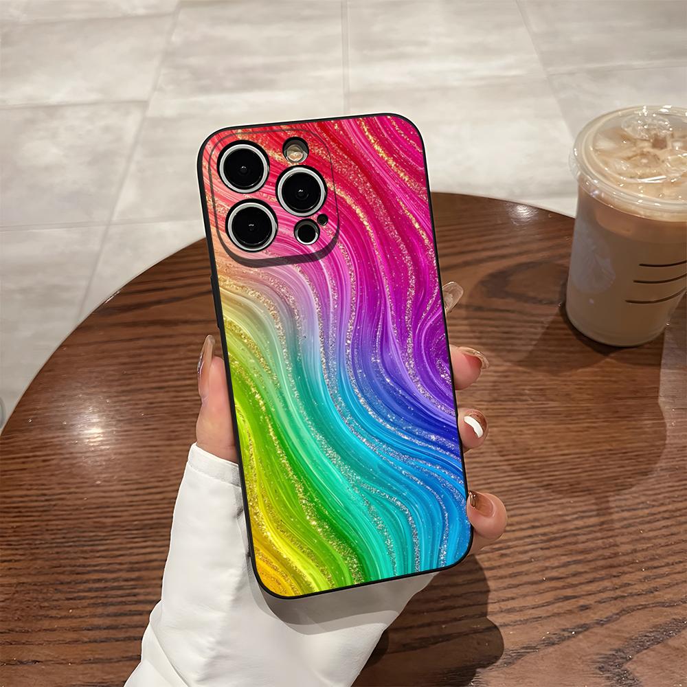 

Colorful Rainbow Stripe Phone Case For 17 Pro Max Iphone 14 Pro Max 12 16 15 13 Pro 11 Xr X Xs 8 7 Plus Back Cover iPhoneXS Max