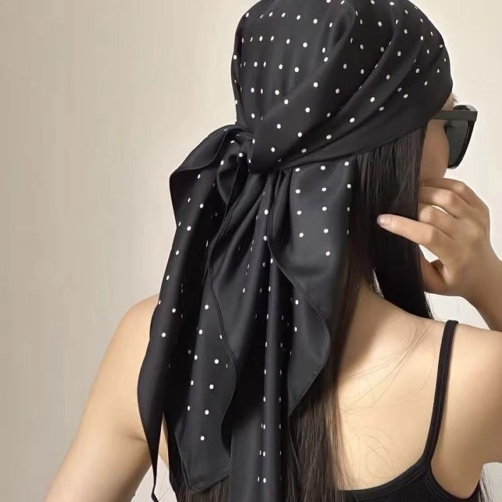 Polyester Polka Dot Head Scarf Elegent Jeans Waist Belt Fashionable Bandana Office Style