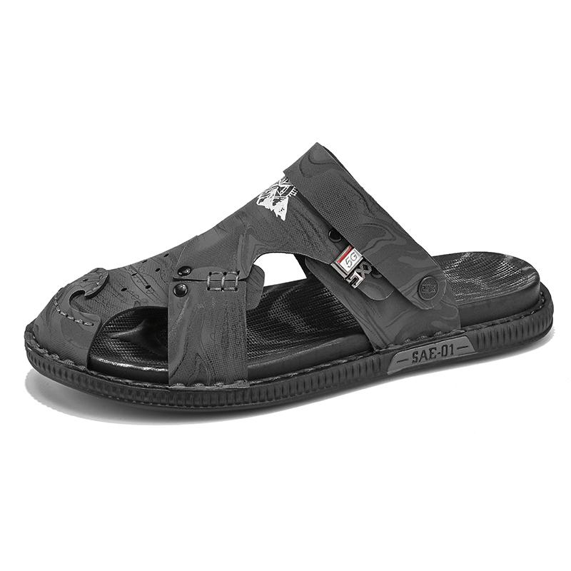 Fashion Outdoor New Design Men Rome Sandals Leather Fashion Sandals Black Men Summer Shoes Comfortable Cushion Soft Gladiator Sandals