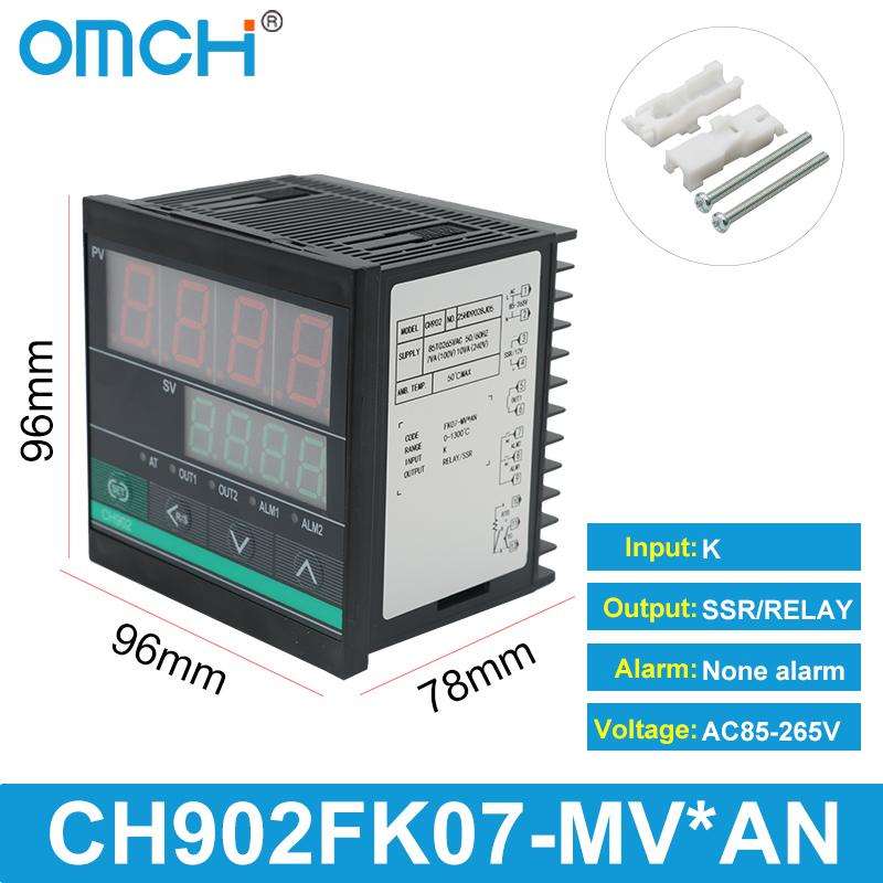OMCH CH102 CH-B Series CH402 CH502 CH702 CH902 Digital PID Temperature Controller 0-1300℃ SSR/Relay Dual Output K-type Input