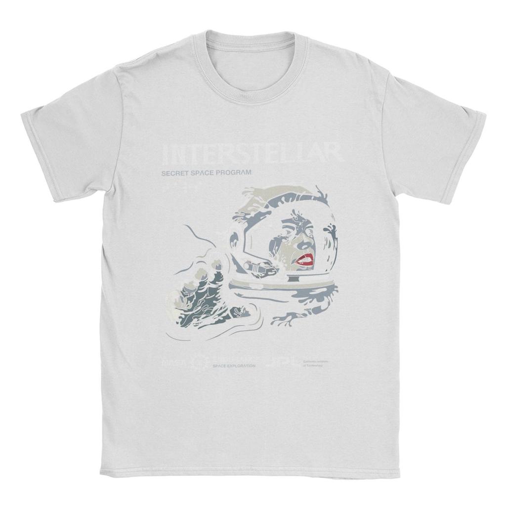 Men Interstellar Wormhole Handshake T Shirt Pure Cotton Tops Vintage Short Sleeve Round Neck Tees Graphic T-Shirt