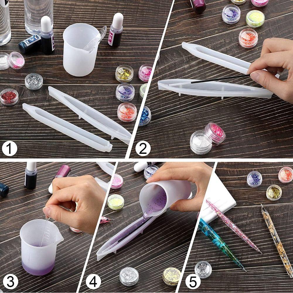 Epoxy Resin DIY Ballpoint Pen Mold INS Style DIY Craft Gifts Pen Silicone Mould  Jewelry Casting