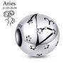 Brand New Copper Metal 12 Constellation Zodiac Round Bead Components Compatible With Authentic Original Pendant Bead Component Bracelet High Quality