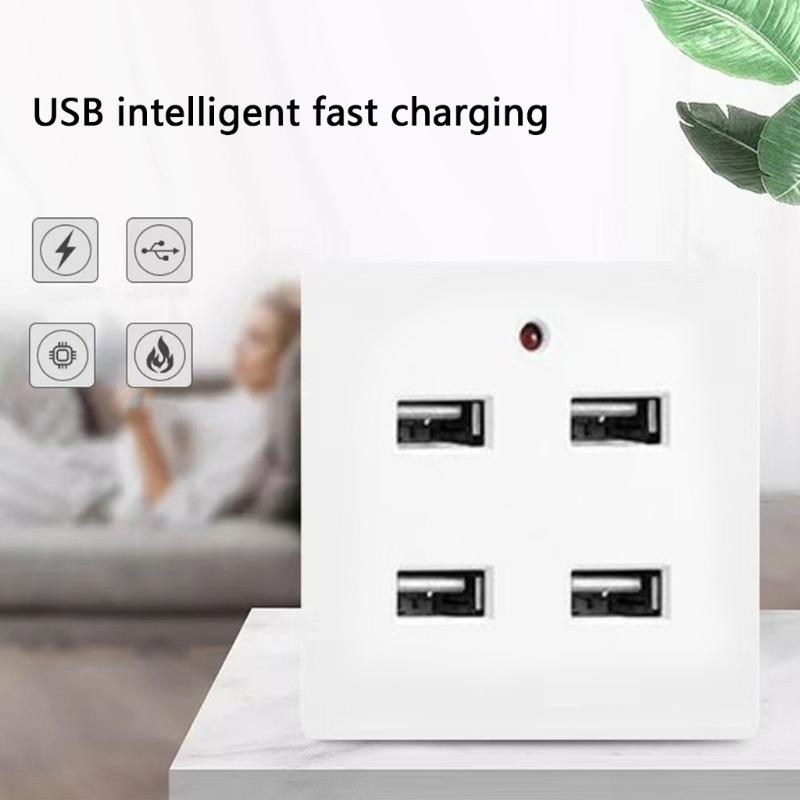 Wall Surfaces Mounted USB Power Outlet Charging Panel High Speed Charging 2 in 1/4 in 1 Multifunctional Power Socket