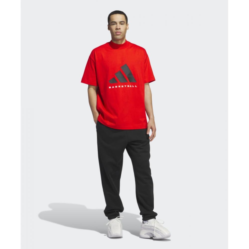 Adidas Basketball Tee   Red Je3763