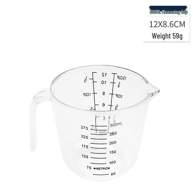 Baking Tools: Large 600ml & 300ml Transparent Plastic Measuring Cups, Kitchen Utensils