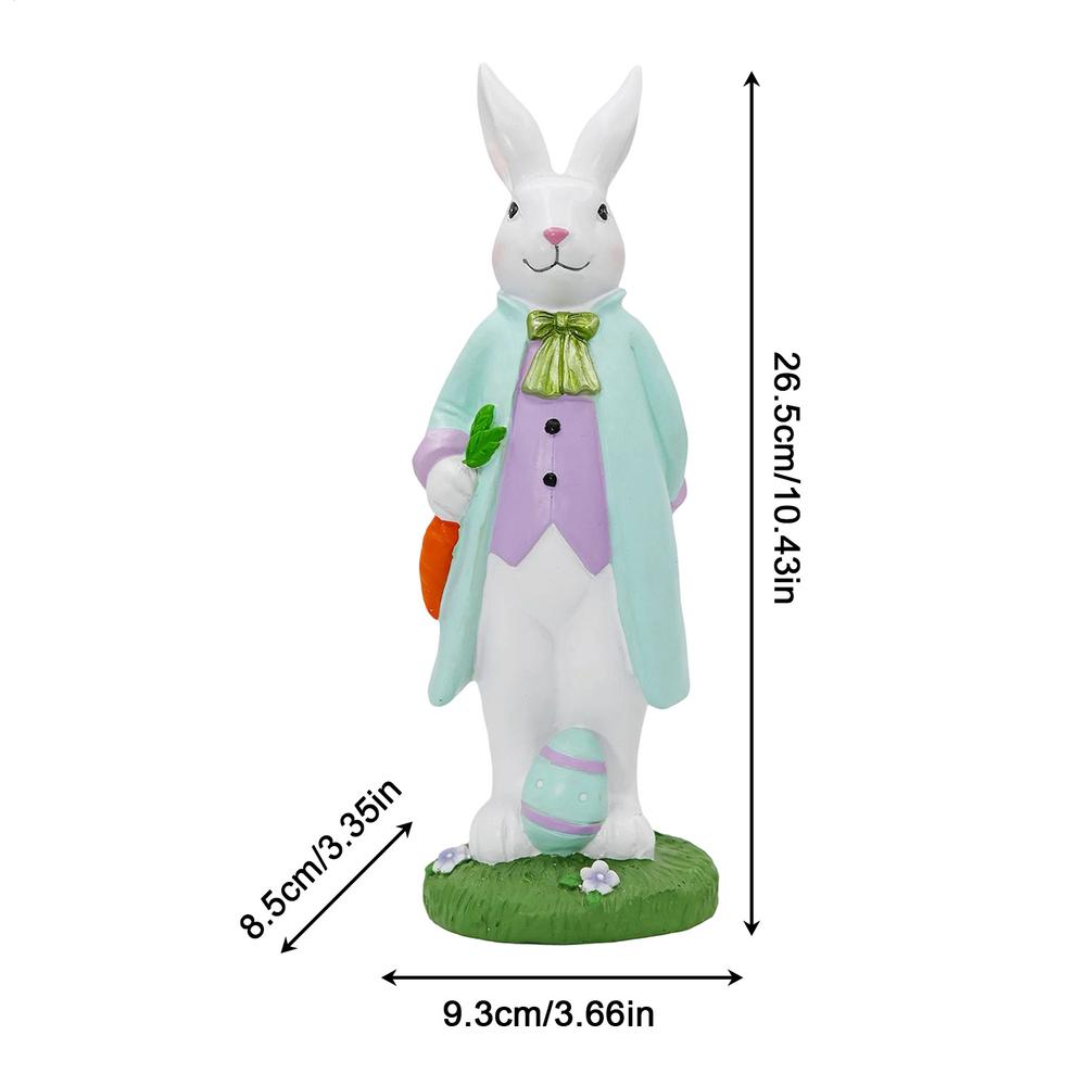 Easter Bunny Decorations Spring Resin Rabbit Statue Bunny Mantel Decoration for Home Holiday Party Outdoor Garden Porch Patio