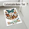 Butterfly Theme Crystal Velvet Rug Personalized Custom Name Text Soft Floor Mat Home Decor