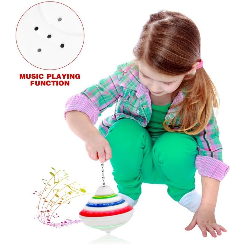 LED Işıklı Dönme Dolaplar Yanıp Sönen Müzikli Spinner Jiroskoplar Çocuklar İçin Noel Hediyesi Paskalya Doğum Günü Sınıf Ödülü Parti Hediyeliği