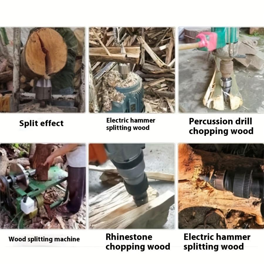 32mm Electric Drill Wood Splitting Attachment - Versatile Firewood with Circular/Square/Hexagonal Handles for Effortless Tree Splitting