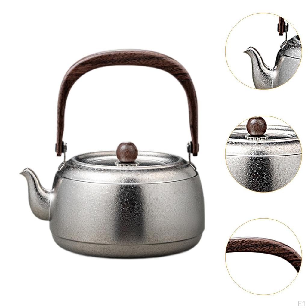 Camping Kettle Coffee Tea Pot Tableware for Open Fire with Handle, Water Picnic