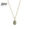 Charming Necklace Stone Pendant Necklace Oval or Hexagonal Charm Geometric