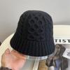 Fashion Twist Knitted Jacquard Bucket Hat Women's Autumn and Winter Warm Versatile Simple New Basin Hat